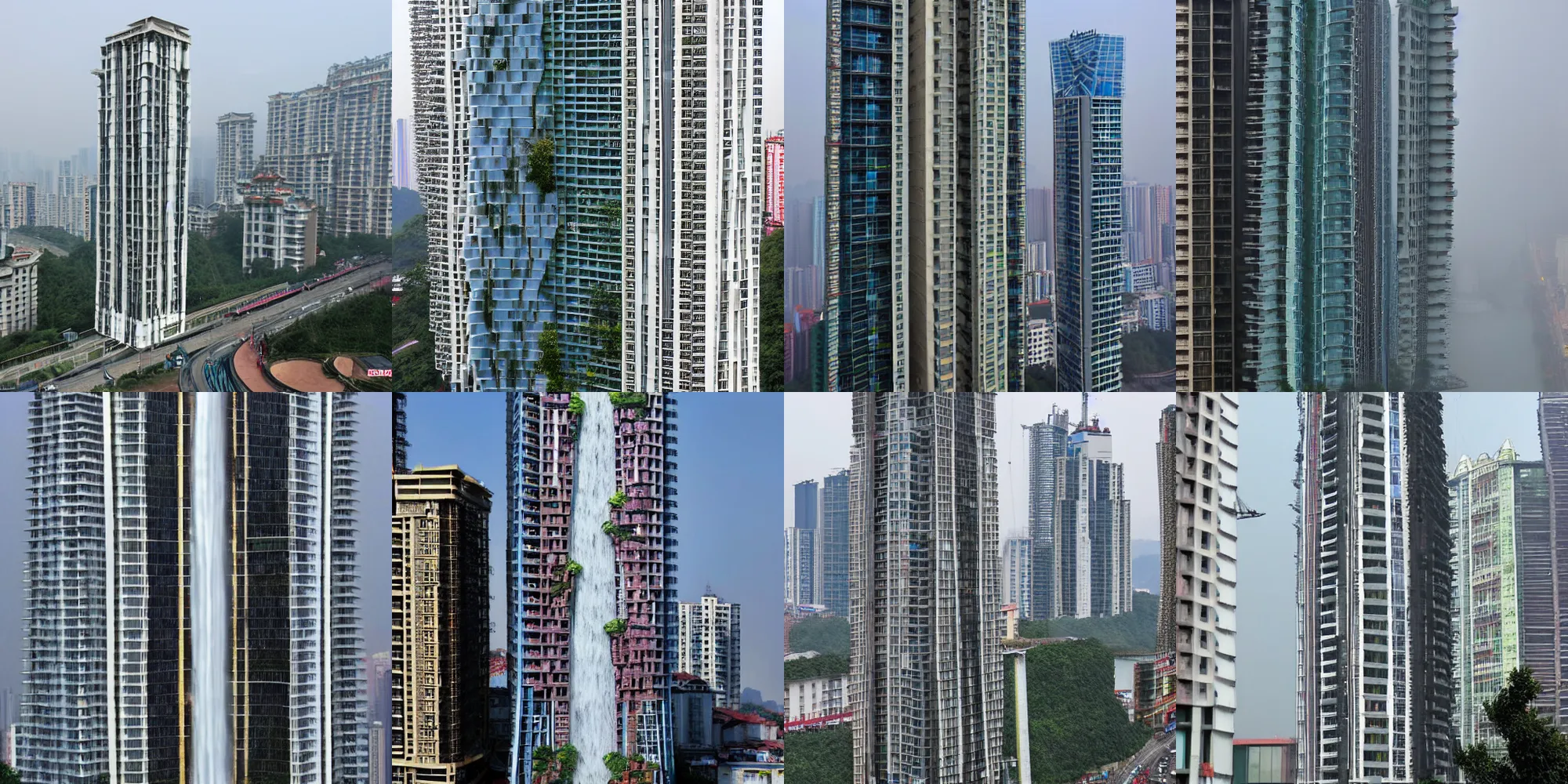 Prompt: The worlds largest man-made waterfall makes a striking addition to the facade of this skyscraper in the south-western Chinese city of Guiyang. Model Architecture,