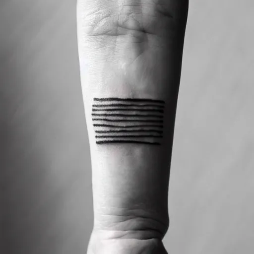 Image similar to tiny handpoke tattoo of a simplistic black and white geometric shape, stick poke, lineart