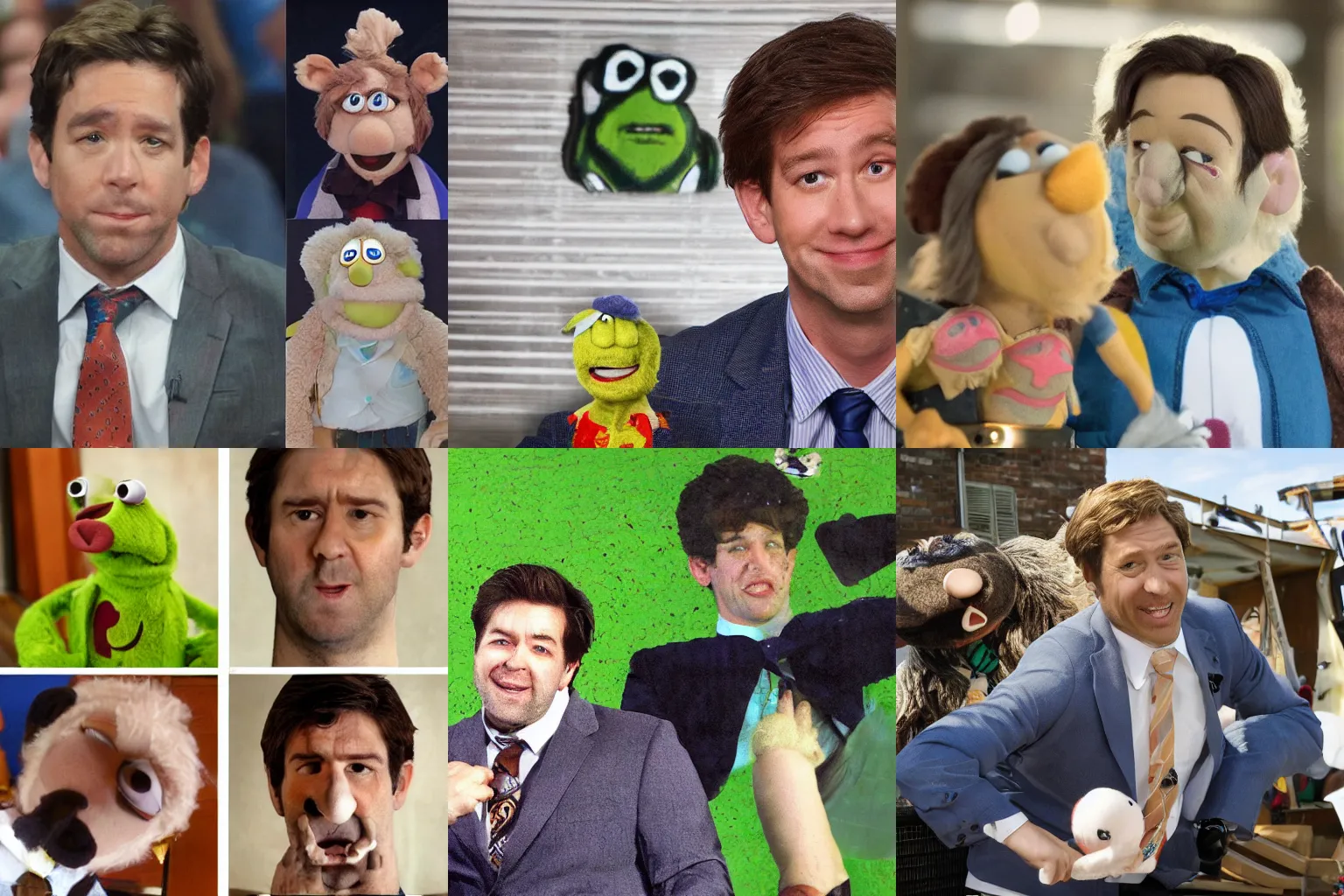 Image similar to Jim Halpert as a muppet from the muppets