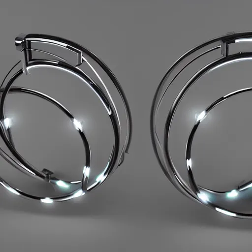 Image similar to chrome hoops lit by police lights, octane, houdini, hyper detailed, cgi