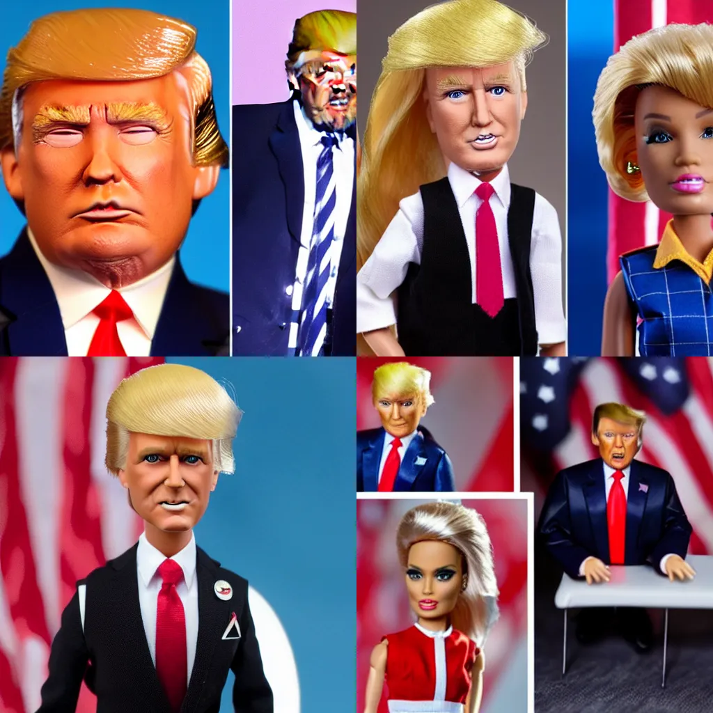 Prompt: Donald Trump as a barbie doll