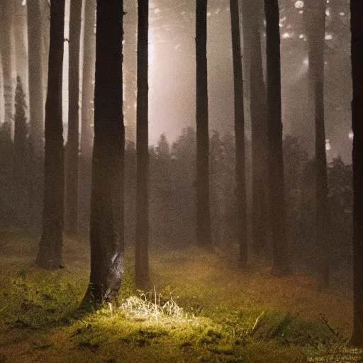 Image similar to thomas shelby in a hazy forest at dusk, film still, glowing light, moody lightning, stunning photo dslr, hyper realistic, intricate environment