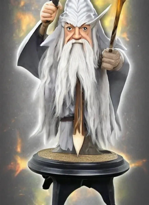 Image similar to gandalf, style of a super smash brothers trophy