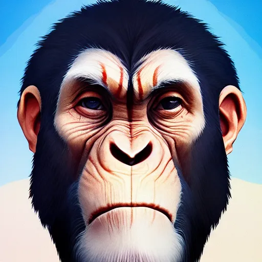 Image similar to face icon stylized minimalist planet of the apes, loftis, cory behance hd by jesper ejsing, by rhads, makoto shinkai and lois van baarle, ilya kuvshinov, rossdraws global illumination