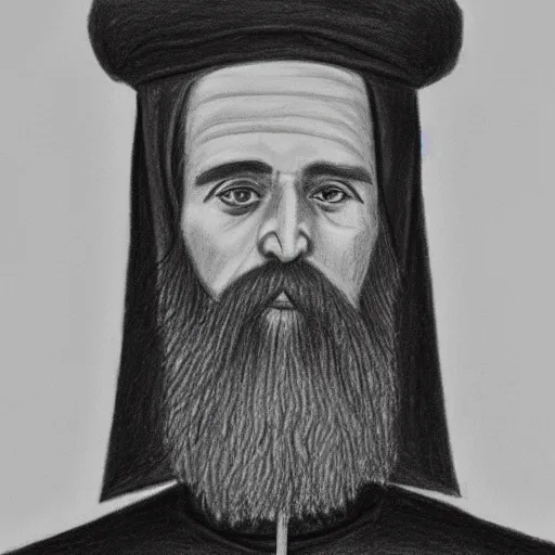 Image similar to pencil drawing of an orthodox priest