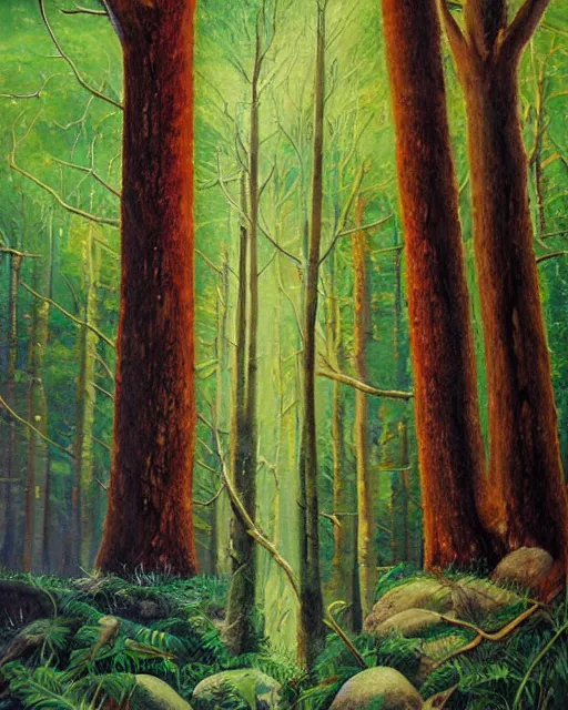 Prompt: a detailed relistic painting of a tresure in the middle of a forest, an oil painting by benito quinquela martin, behance contest winner, american scene painting, sharp detail, behance contest winner, metaphysical painting, concert poster, poster art