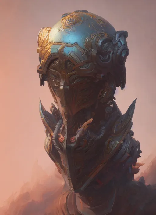 Prompt: Helmet of a forgotten Deity, extremly detailed digital painting, in the style of Fenghua Zhong and Ruan Jia and jeremy lipking and Peter Mohrbacher, mystical colors, rim light, beautiful lighting, 8k, stunning scene, raytracing, octane, trending on artstation