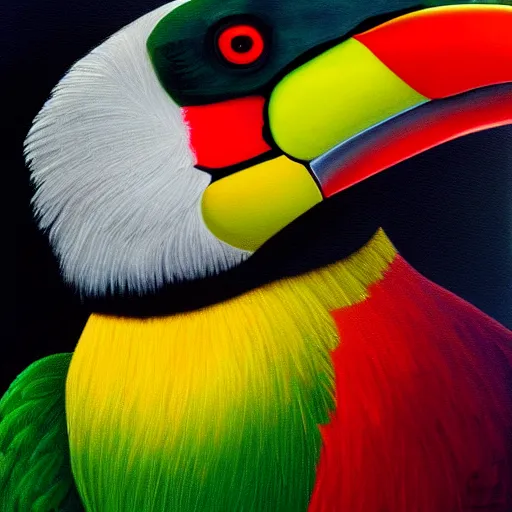 Prompt: hybrid bird cross between toucan and eagle detailed oil painting 4k