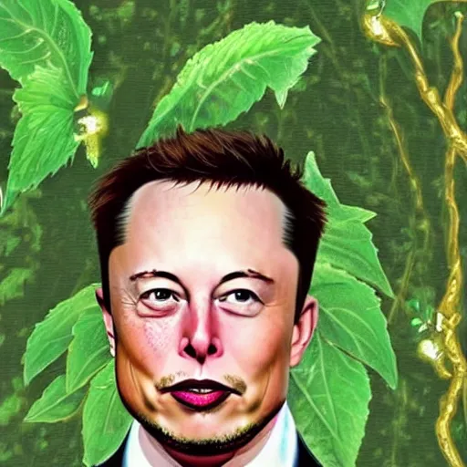 Image similar to Elon Musk as poison ivy