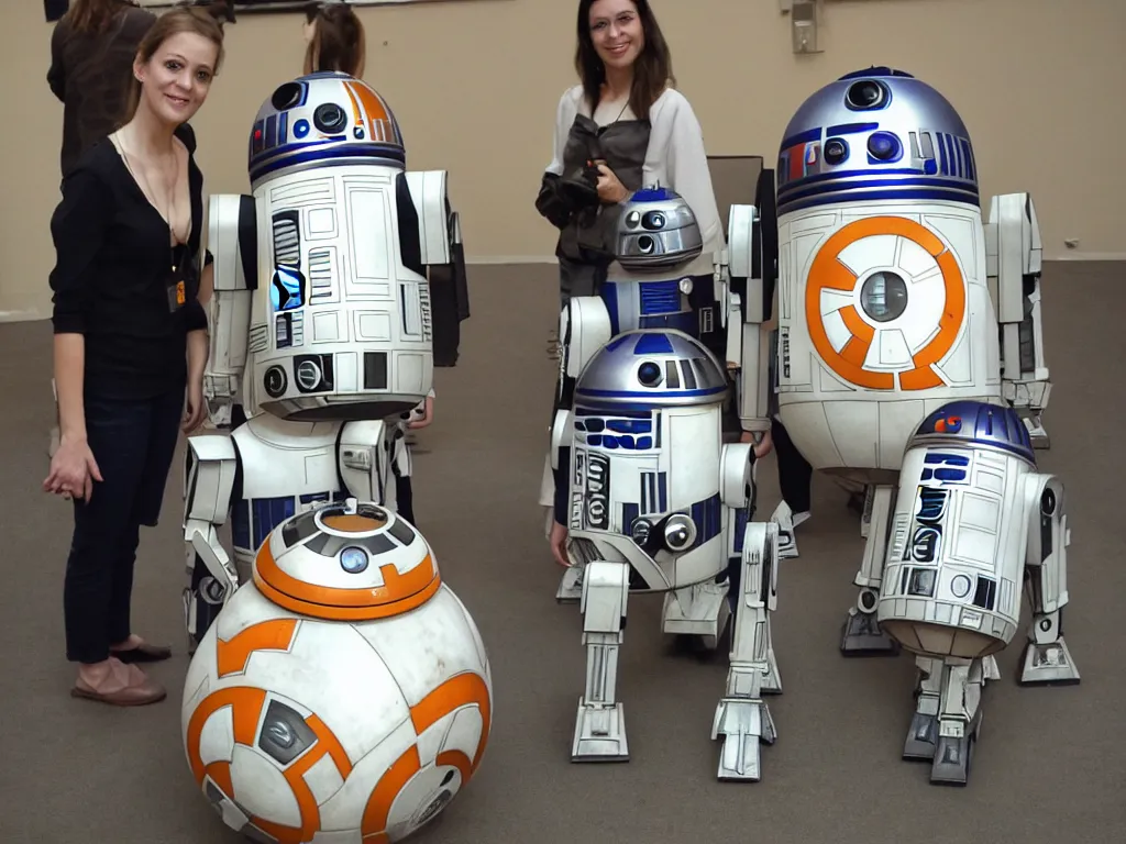 Prompt: r 2 d 2, c - 3 po, bb - 8, and k - 2 so