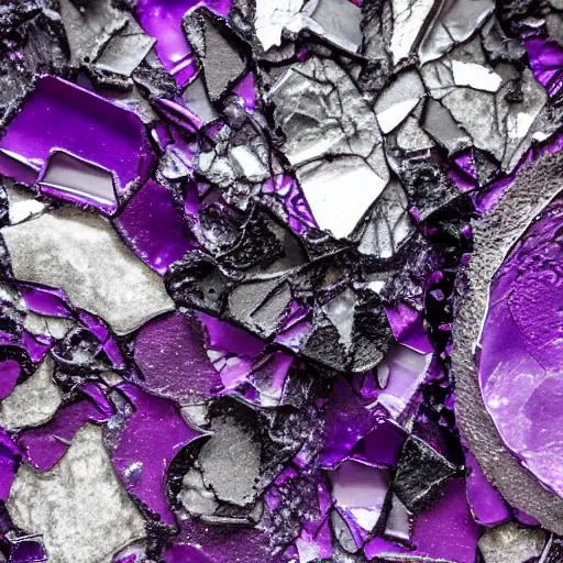 Broken glass resin art that sparkles like black diamonds in ice: time lapse  