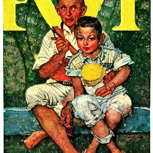 Prompt: Brazil Postcard, art by Norman Rockwell