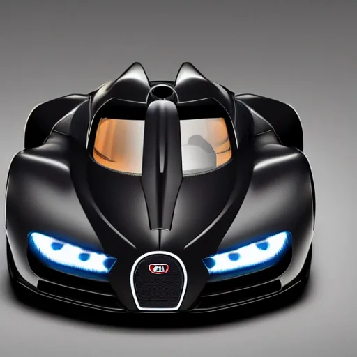 Image similar to Batmobile designed by Bugatti, full image, Batmobile, promotional photo Batmobile