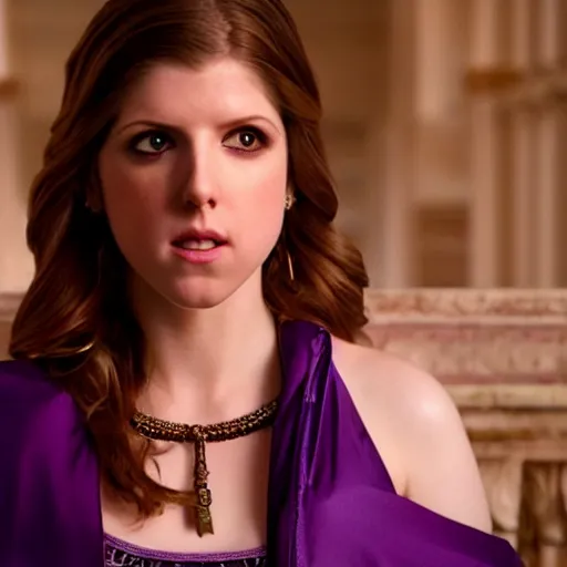 Prompt: Anna Kendrick as the Goddess Minerva with her dark purple toga slipping off her shoulders which her owl is sitting upon 8k resolution hyperdetailed photorealism amazing level of detail and ultra high quality and beautifully crafted