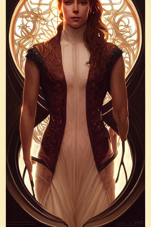 Image similar to symmetry!! intense fanart of alizee as acotar protagonist, intricate, elegant, highly detailed, my rendition, digital painting, artstation, concept art, smooth, sharp focus, illustration, art by artgerm and greg rutkowski and alphonse mucha