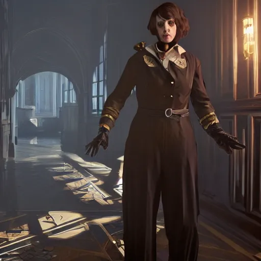 Image similar to an in-game screenshot of Adele as a character in Dishonored 2