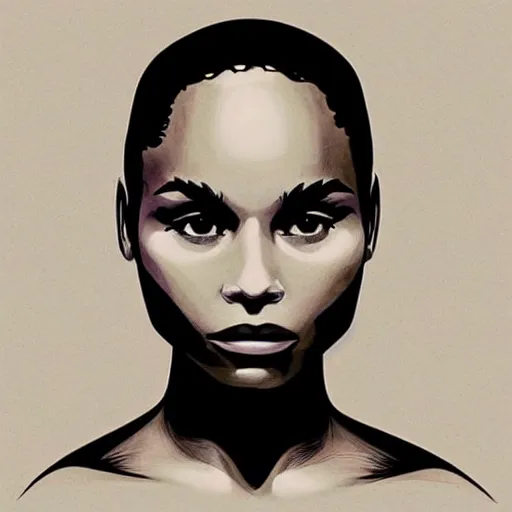 Image similar to “ zoe kravitz retro minimalist portrait by jean giraud, moebius starwatcher comic, sharp, smooth face, 8 k ”