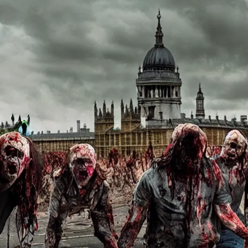 Image similar to a zombie apocalypse in london