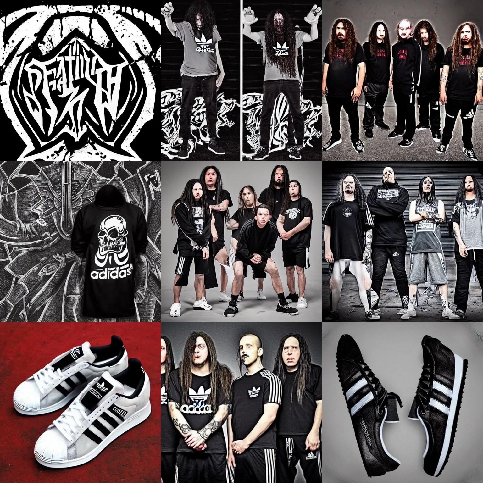 Prompt: adidas death metal band