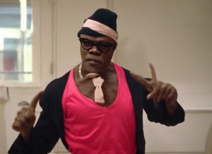 Image similar to Samuel L. Jackson as a ballerina, dancing elegantly