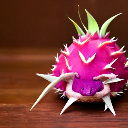 Image similar to photo of a cute dragonfruit hedgehog