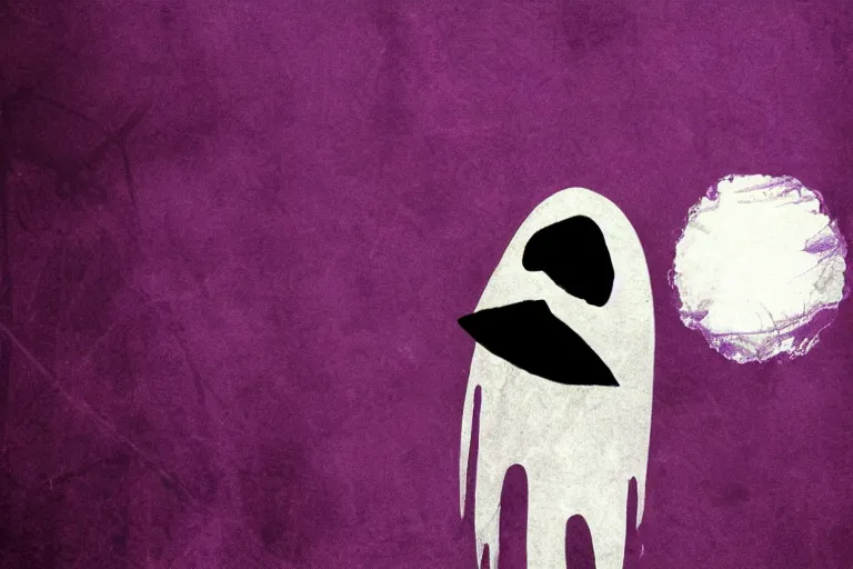 Prompt: angry spooky ghost, abstract, minimal, purple, dreamscape