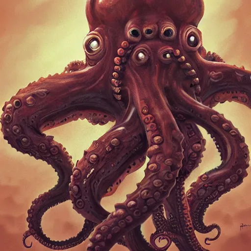 Image similar to zombified tribal octopus, trending on artstation, ultra fine detailed, hyper detailed, hd, concept art, digital painting