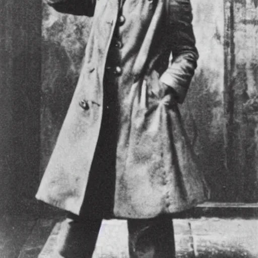 Image similar to photograph of soviet chekist comrade emma watson, posing in a long leather coat with a mauser c 9 6, vintage revolution photograph, famous photo