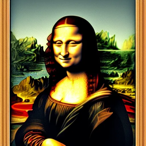 Prompt: mona lisa in the style of Guillermo Lorca