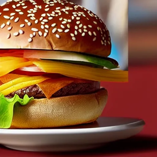 Image similar to a promotional image of a ice burger from Mcdonald's