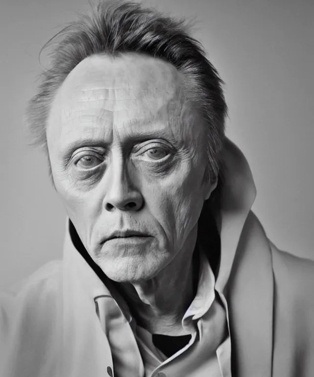 Image similar to photograph of christopher walken, by robert mapplethorpe, intense, bold, exaggerated, ultra sharp, extra details, ultra high quality, trending on pinteresst