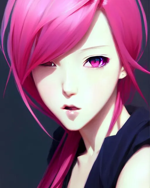 Prompt: sexy girl with pink hair | | very very anime!!!, fine - face, symmetry face, fine details. anime. realistic shaded lighting, by sakimichan, kidmo, trending on pixiv, magali villeneuve, artgerm, jeremy lipkin and michael garmash and rob rey