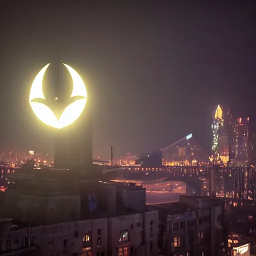 gotham city skyline bat signal