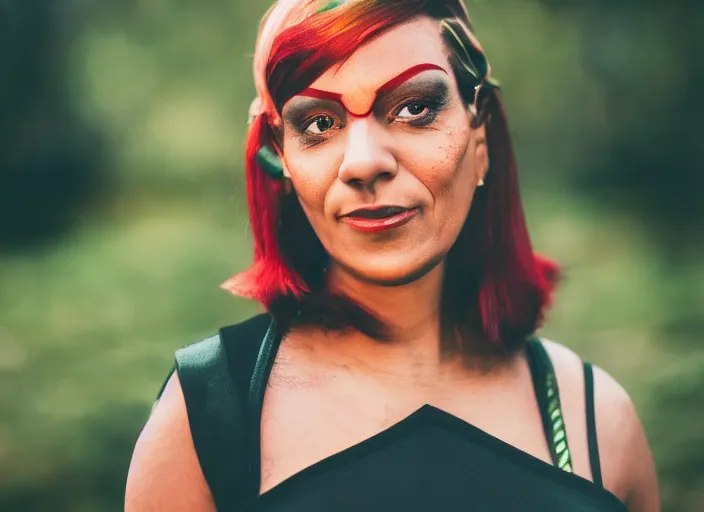 Image similar to portrait photo still of real life futurama character leela, 8 k, 8 5 mm f 1. 8