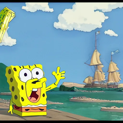 spongebob plankton on the beach