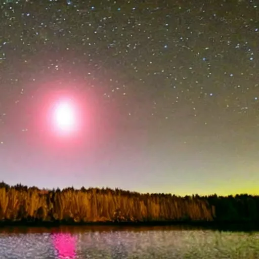 Prompt: cell phone footage of an impressive ufo in the night sky