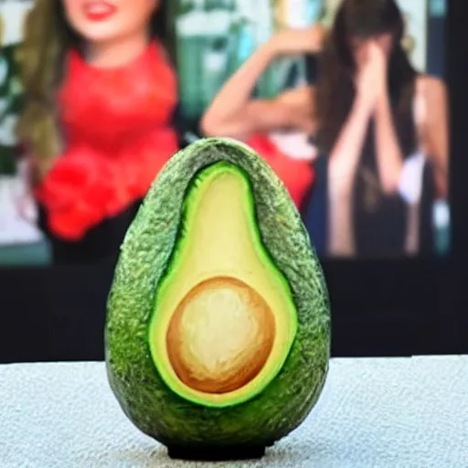 Prompt: taylor swift as an avocado chair