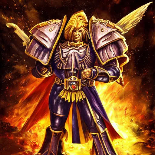 Image similar to the emperor of mankind from laura warhammer 4 0, 0 0 0, digital painting, super detail,