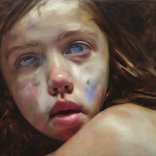 Prompt: high quality high detail painting by jenny saville, hd, pretty girl daydreaming, wind, photorealistic lighting