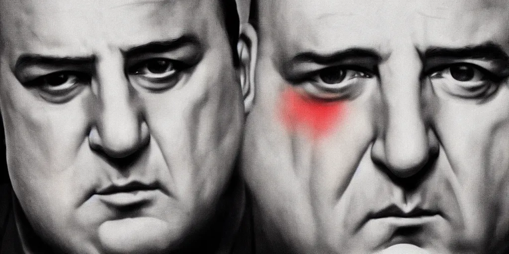 Prompt: tony soprano, portrait, realistic, the sopranos color grading