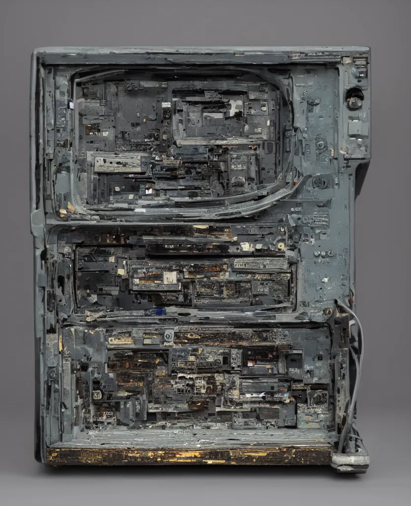 Image similar to broken vintage crt monitor, 8 k