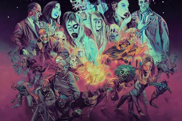 Image similar to night of the living dead, tristan eaton, victo ngai, artgerm, rhads, ross draws