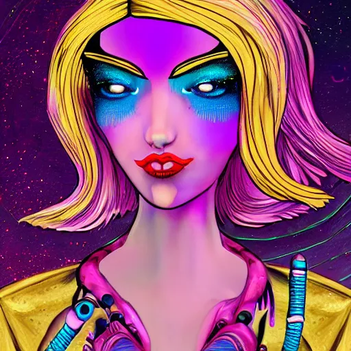 Image similar to alien girl space fashion dmt scifi