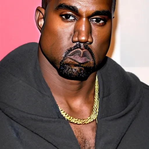 Kanye West with long blonde hair