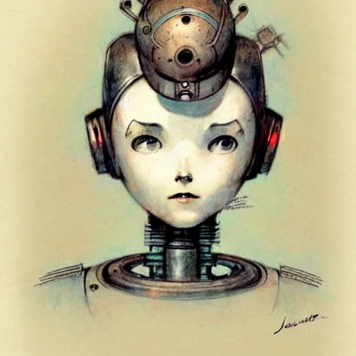 Prompt: ( ( ( ( ( 1 9 5 0 s robot girl. muted colors. ) ) ) ) ) by jean - baptiste monge