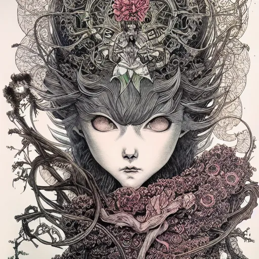 Image similar to prompt: Portrait painted in Mobius style drawn by Vania Zouravliov and Takato Yamamoto, inspired by Fables, intricate acrylic gouache painting, high detail, sharp high detail, manga and anime 2000