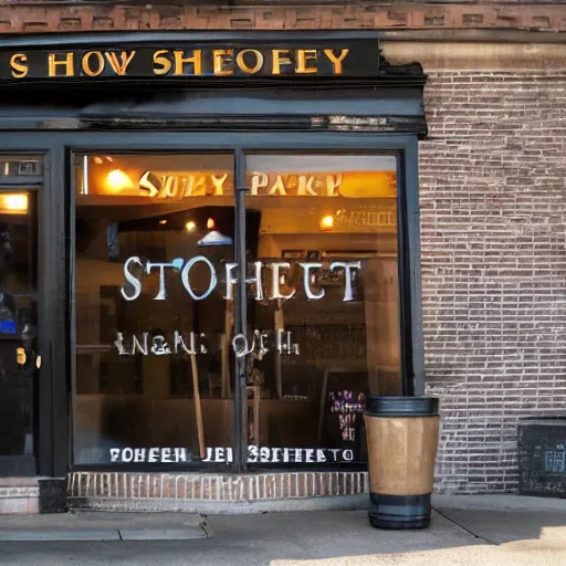 Prompt: joseph smith secretly drinking coffee on shady pub - n 7