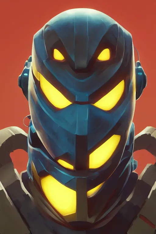 Image similar to epic mask helmet robot ninja portrait stylized as fornite style game design fanart by concept artist gervasio canda, behance hd by jesper ejsing, by rhads, makoto shinkai and lois van baarle, ilya kuvshinov, rossdraws global illumination radiating a glowing aura global illumination ray tracing hdr render in unreal engine 5