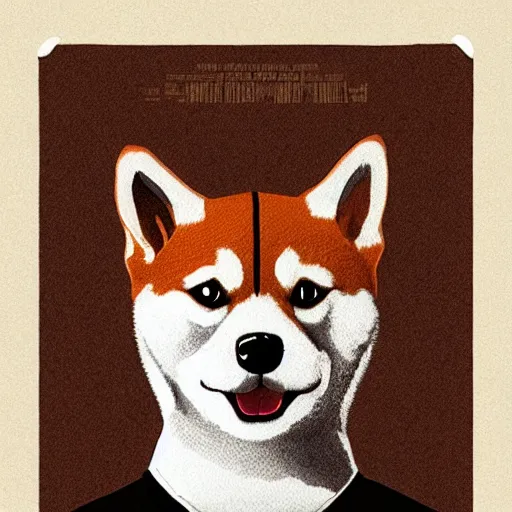 Prompt: shiba inu, from the grand budapest hotel