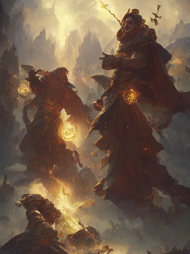 Prompt: saint thomas aquinas hearthstone art style, epic fantasy style art by Craig Mullins, fantasy epic digital art, epic fantasy card game art by Greg Rutkowski